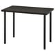 A LINNMON table with a dark brown top and black metal legs, featuring a sleek, rectangular design.