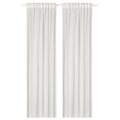 MATILDA Sheer curtains, 1 pair, white/with heading tape, 145x250 cm
