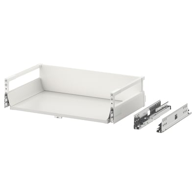 MAXIMERA white drawer on slides, sleek modern design, with built-in dampers for soft close.