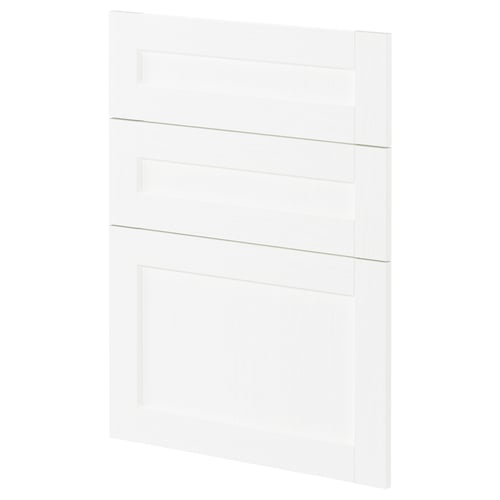 METOD white kitchen cabinet with grain texture, rectangular shape, fiberboard material.