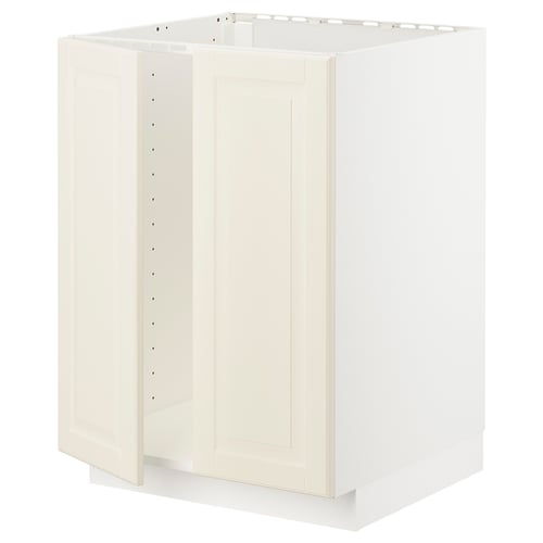 METOD kitchen unit in off-white with bevelled edges, rectangular shape, and sturdy frame.