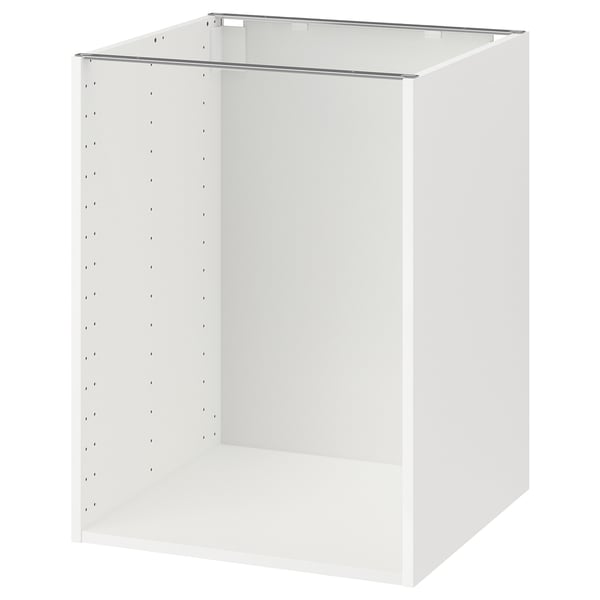 White METOD kitchen frame; rectangular, metal, 18mm thick, melamine finish.