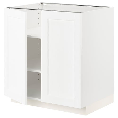 White METOD kitchen cabinet, modern, minimalist design, square, wooden.