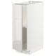 White METOD kitchen cabinet with glossy grey inset, rectangular shape, modern design.