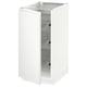 White METOD cabinet with multiple shelves, minimalist design.