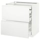 METOD kitchen unit in white with two drawers, minimalist design, modern style.
