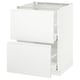 METOD kitchen cabinet, white, modern, 2 drawers, clean look, sturdy.