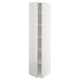 White high gloss tall cabinet with shelves.