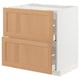 METOD kitchen unit with oak veneer, white frame, soft-close drawers.