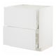 A white METOD kitchen cabinet with panels and two drawers.
