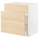 Light wood-patterned kitchen cabinet with drawer, modern design.