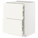 Ikea METOD white kitchen cabinet with pull-out drawers.