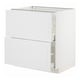 White METOD kitchen cabinet with drawers, square shape, modern design.