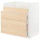 METOD kitchen cabinet, light wood, white frame, two drawers, minimalist design.
