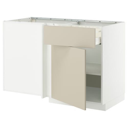 METOD kitchen unit in beige with sleek, minimalist design and modern finishes.