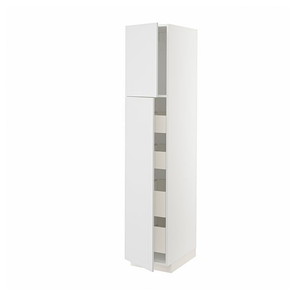 METOD white kitchen cabinet, rectangular, shallow, modern design.