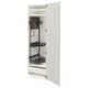 Open white METOD kitchen unit with pull-out organisers inside.
