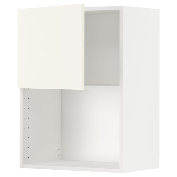 This image an ikea METOD kitchen cabinet in white with a modern design and adjustable shelves.