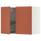 METOD Wall cabinet w dish drainer/2 doors, white/Terrsjö red-brown wave pattern, 80x37x60 cm