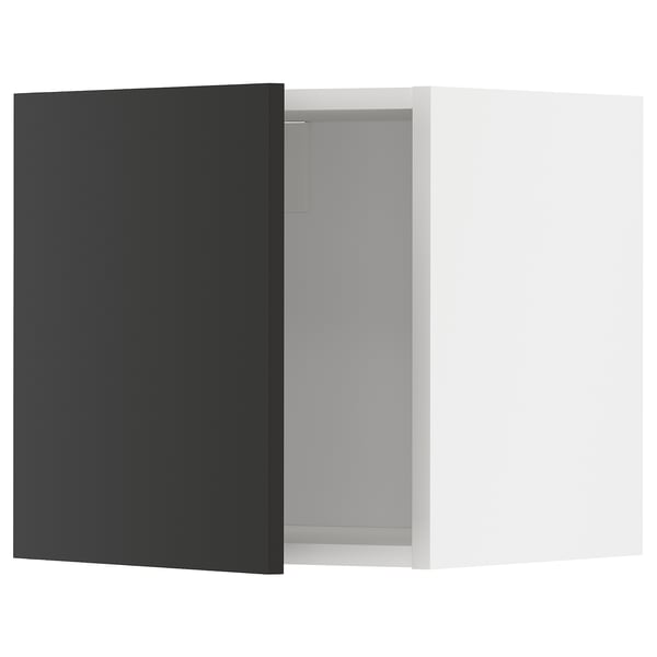 METOD black kitchen cabinet with hinge, modern design.