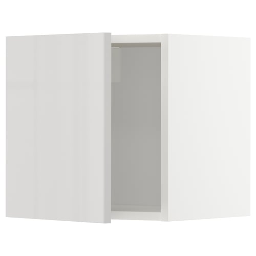 METOD grey kitchen cabinet, glossy front, rectangle, wall mount, grey finish.