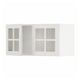 White METOD kitchen cabinet with frosted glass doors, modern design, sturdy frame.