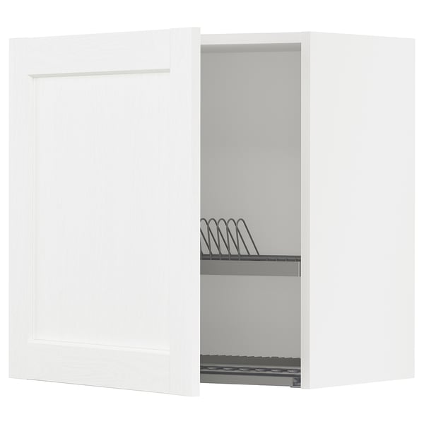 White kitchen cabinet with sprung shelf.