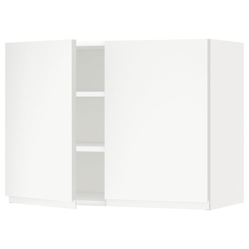 A METOD kitchen cabinet in white with adjustable shelves and a modern minimalist design.