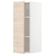 A light ash wood-patterned METOD wall cabinet with a white frame, one shelf inside, and a modern design.