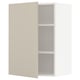White METOD cabinet, beige door, 3 shelves, square, sleek modern design.