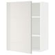 White high gloss kitchen cabinet, sleek modern design with single door and adjustable shelf.