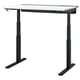 MITTZON desk: modern, black, adjustable height, white top, sturdy metal base.
