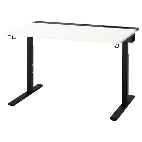 MITTZON desk: white top, black legs, adjustable.