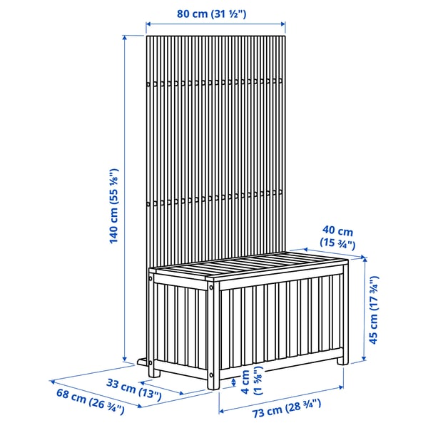Illustration with measurements for the product: NÄMMARÖ.