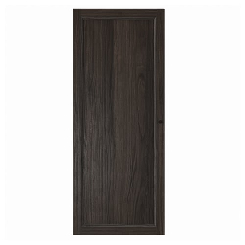 An OXBERG dark wood-colored rectangular cabinet door with a smooth, panel design.