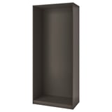Photo: dark grey PAX wardrobe frame, rectangular shape, smooth finish.