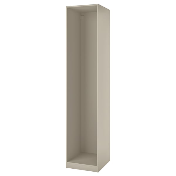 Beige ikea PAX wardrobe frame, rectangular, minimalist, hollow center.
