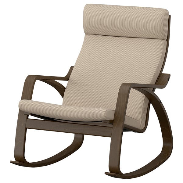 POÄNG Rocking-chair, walnut effect/Kelinge beige