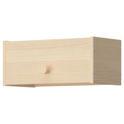 A wooden coat rack named RAGGBERG with a shelf, made of light pine, featuring a simple and functional scandinavian design.