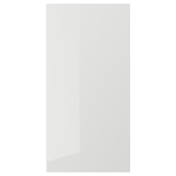 White RINGHULT kitchen cabinet door, high-gloss, durable particleboard with plastic foil.