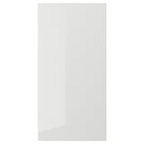 White RINGHULT kitchen cabinet door, high-gloss, durable particleboard with plastic foil.
