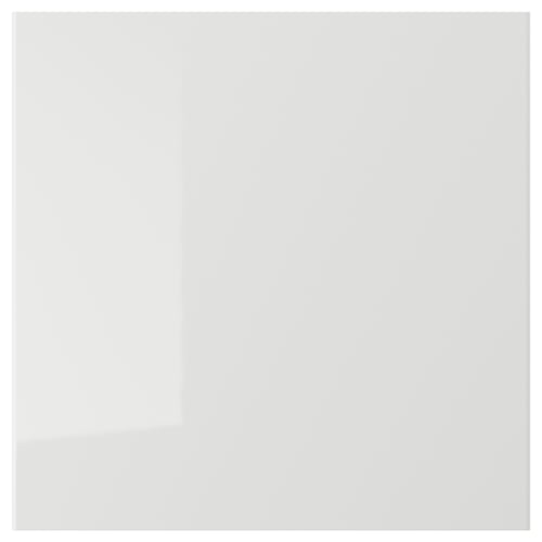 RINGHULT modern grey kitchen cabinet, glossy finish, square, easy to clean.