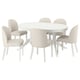 ROSENTORP / ROSENTORP Table and 6 chairs, white/Kilanda light beige white, 160/215x110 cm