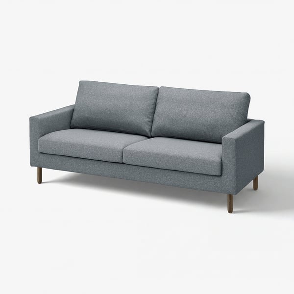 Modern grey sofa, SALTSJÖBADEN, with clean lines and wooden legs, perfect for comfort and style.