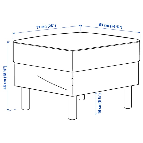 SALTSJÖBADEN Footstool, Blekinge white