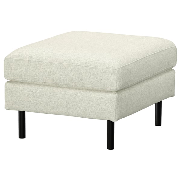 SALTSJÖBADEN footstool, beige, fabric, square, minimalist design.