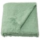 Sandbrod green recycled polyester throw, square, textured.