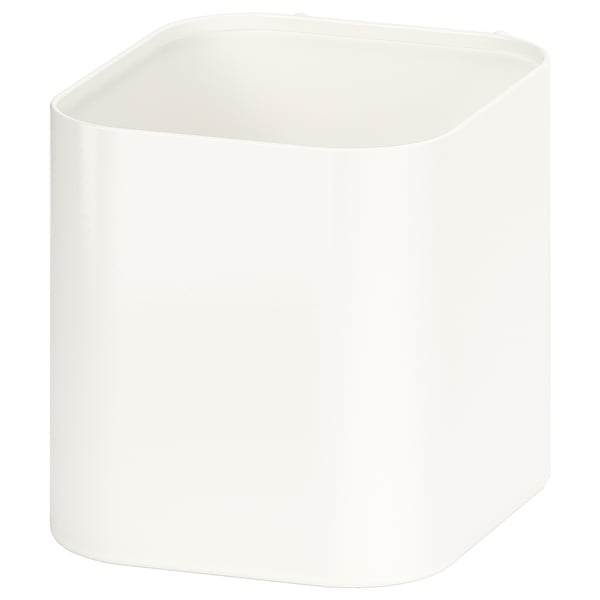 A white SKÅDIS organiser, featuring a smooth design with rounded edges, ideal for storing small items.