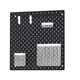 SKÅDIS black pegboard with white accessories: baskets, clips, organised.