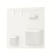 White SKÅDIS pegboard with mesh baskets and hooks for wall organisation.
